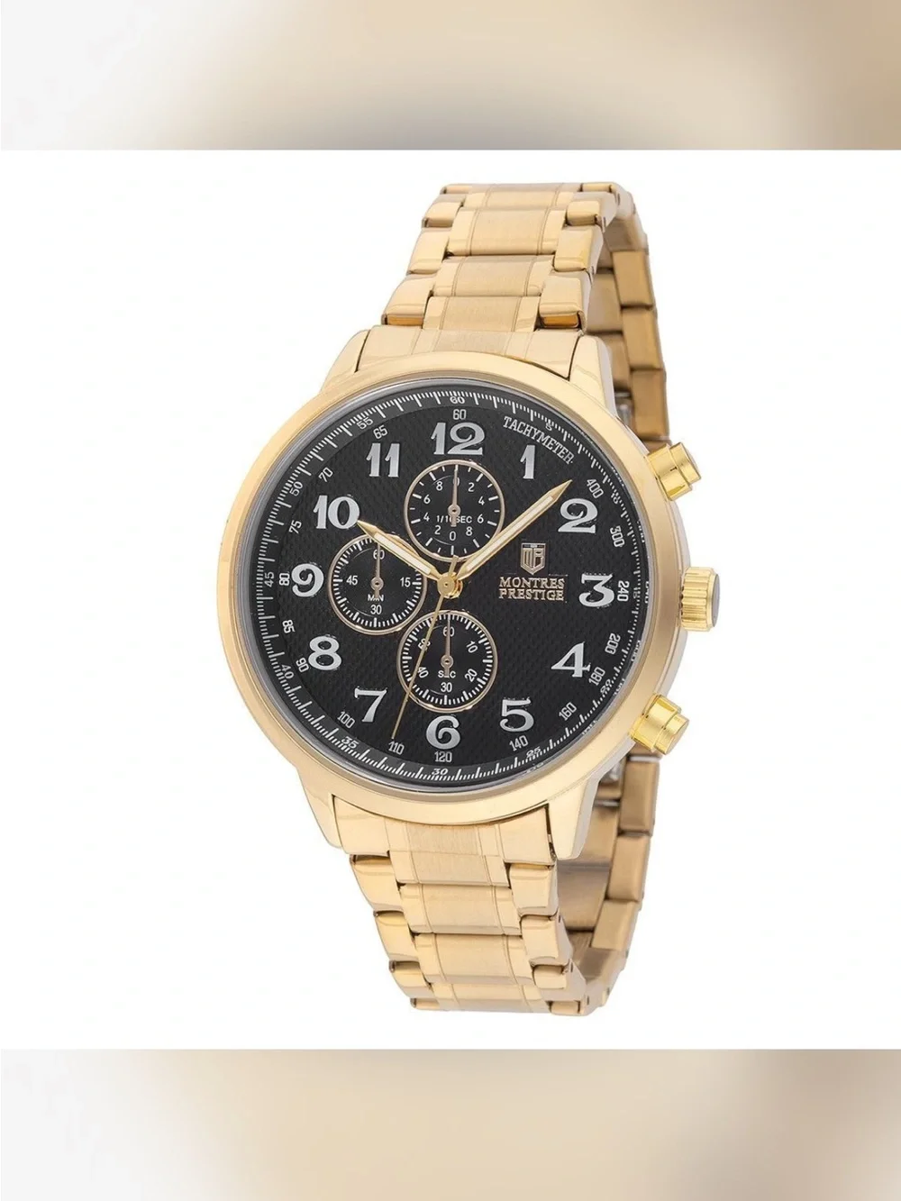 Invicta Gold Tone Men’s Chronograph Watch with Black Dial
